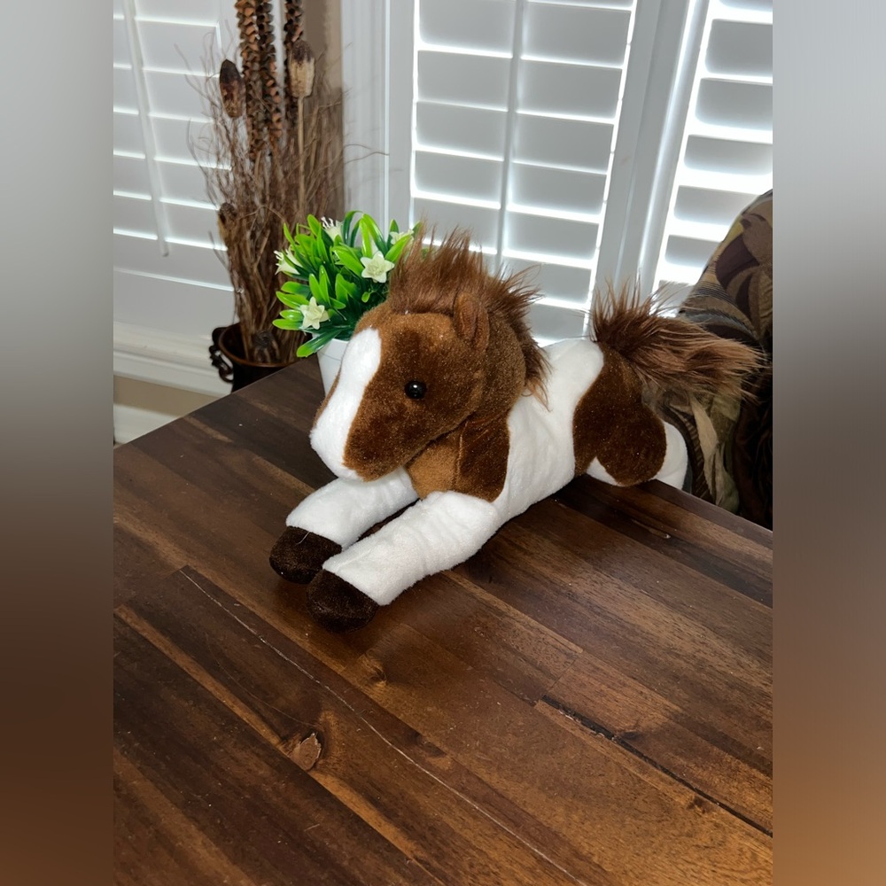 Aurora 14" The Horse Stuffed Animal Plush Brown White